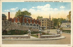 Plaza Near Railroad Station Postcard