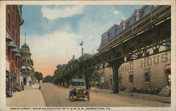 Swede Street, Showing Elevated of P. & W. R. R. Norristown, PA Postcard Postcard Postcard