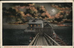 Edgartown Lighthouse at Night Massachusetts Postcard Postcard Postcard