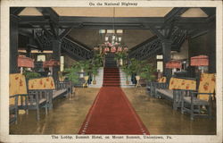 The Lobby, Summit Hotel, on Mount Summit Postcard