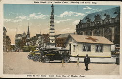 State Street, Showing Red Cross Building New London, CT Postcard Postcard Postcard