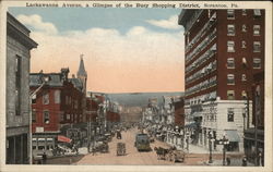 Lackawanna Ave., A Glimpse of the Busy Shopping District Scranton, PA Postcard Postcard Postcard