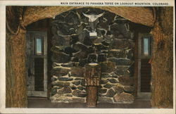 Main Entrance to Pahaska Tepee Postcard