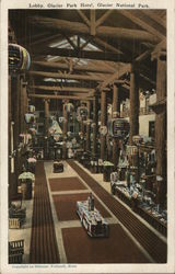 Lobby, Glacier Park Hotel, Glacier National Park Postcard