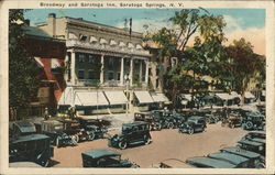 Broadway and Saratoga Inn Saratoga Springs, NY Postcard Postcard Postcard