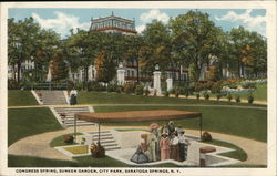 Congress Spring, Sunken Garden, City Park Postcard