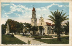 Roman Catholic Cathedral and Plaza Postcard