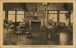 The Fireplace in Casino, Dean House Lake Mahopac, NY Postcard Postcard Postcard