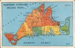 Martha Vineyard Island, Massachusetts Postcard