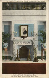 Italian Fireplace in Grand Lounge of Club House Postcard