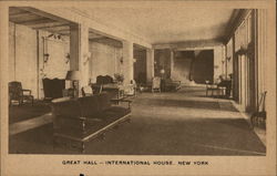 Great Hall, International House New York City, NY Postcard Postcard Postcard