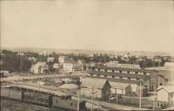 Bird's Eye View of Town, Railroad, Crane Johnson Lumber Co. Cooperstown, ND Postcard Postcard Postcard