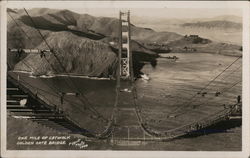 One Mile Catwalk, Golden Gate Bridge Construction Postcard