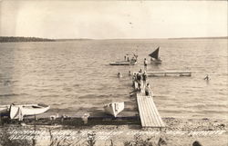 Swimming Beach at Mount Carmel Institute Postcard