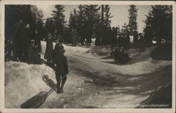 Sledding Down Hill Frognersaterbakken, Norway Postcard Postcard Postcard