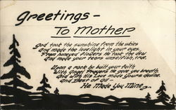 Greetings to Mother Postcard Postcard Postcard