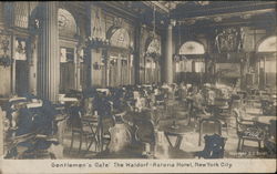 Gentlemen's Cafe, Waldorf-Astoria Hotel New York, NY Postcard Postcard Postcard