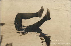 Diver with Feet in Air Out of Water, Lake Hopatcong New Jersey Postcard Postcard Postcard