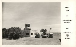 Poe's Cafe and Continental Bus Stop California Postcard Postcard Postcard