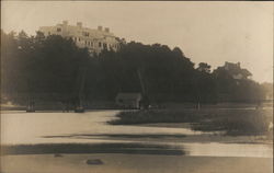 Large Building Overlooking Waterfront Buildings Postcard Postcard Postcard