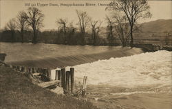 Upper Dam, Susquehanna River Oneonta, NY Postcard Postcard Postcard