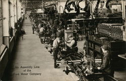 An Assembly Line of the Ford Motor Company Cars Postcard Postcard Postcard