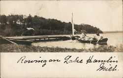 Rowing on Lake Hamlin Postcard