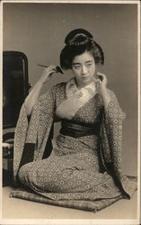 Seated Geisha Asian Postcard Postcard Postcard