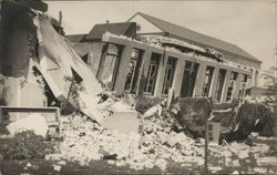 Destroyed Building after Earthquake Postcard