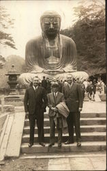 Business Men and Buddha Japan Postcard Postcard Postcard