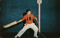 Jai Alai Player With Cesta Postcard Postcard Postcard