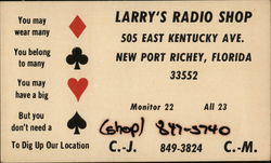 Larry's Radio Shop New Port Richey, FL Postcard Postcard Postcard