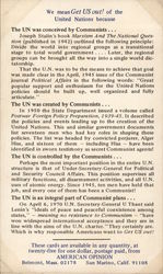 Anti-Communist Opinion on United Nations by American Opinion Social History Postcard Postcard Postcard