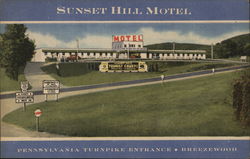 Sunset Hill Motel Breezewood, PA Postcard Postcard Postcard