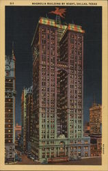 Magnolia Building by Night Dallas, TX Postcard Postcard Postcard