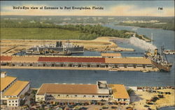 Bird's Eye View of Entrance to Port Everglades Postcard