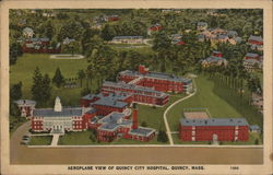 Aeroplane View of Quincy City Hospital Postcard