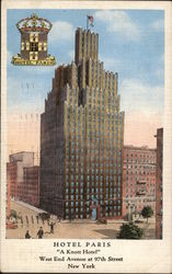 Hotel Paris New York City, NY Postcard Postcard Postcard