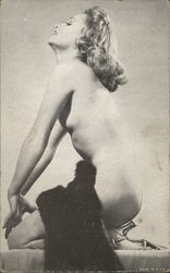 Nude Blonde With Fur Postcard