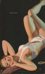 Pinup Girl Only Wearing Underwear Swimsuits & Pinup Postcard Postcard Postcard