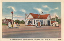 White Horse Service Station, on Route US 20 and NY 5 Postcard