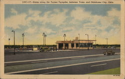 Scene Along the Turner Turnpike Between Tulsa and Oklahoma City Postcard