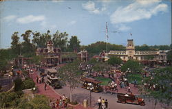 Town Square - Main Street Anaheim, CA Disney Postcard Postcard Postcard