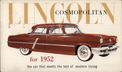 Lincoln Cosmopolitan for 1952 Cars Postcard Postcard Postcard