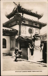 Straits Settlements, Temple Courtyard Postcard