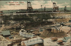 Second Lock, Gatun, Panama Canal Postcard