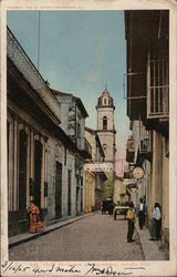 Calle Emperador and Cathedral Havana, Cuba Postcard Postcard Postcard