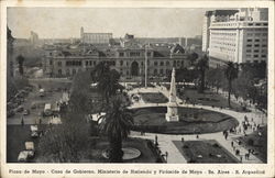 Plaza de Mayo - Casa de Gobierno, Ministerio de Hacienda y Piramide de Mayo Postcard