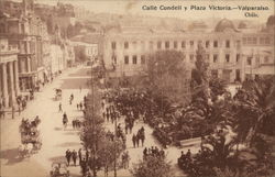 Calle Condell y Plaza Victoria Valparaiso, Chile Postcard Postcard Postcard