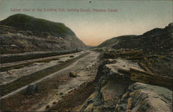 Latest view of the Culebra Cut, looking south, Panama Canal Postcard